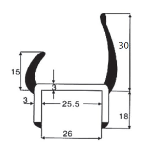 DUROMETER H SEAL 26MM GREY/ GR